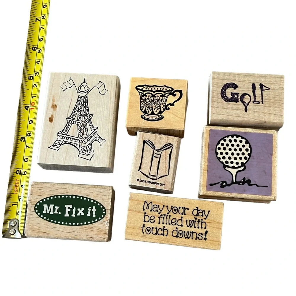 Lot of 7 rubber stamps. Hobby themed. Some new